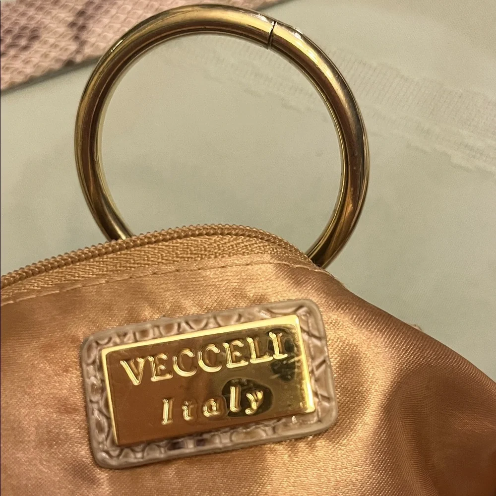 Vecceli Italy Beige Snake Print Shoulder Bag - Picture 5 of 10